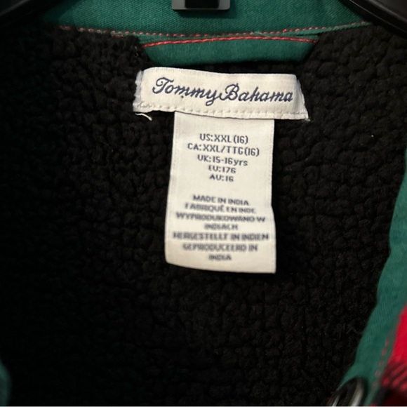 Tommy Bahama Red/Black Buffalo Flannel Jacket Boys XXL (16) - EUC! - Picture 3 of 5